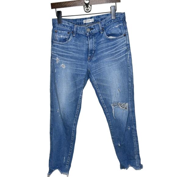 MOUSSY Vintage Jeans Distressed Ankle Indigo Blue {PP18}